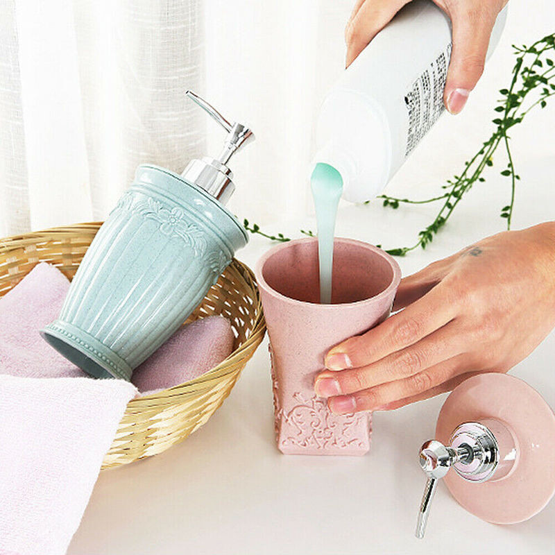 400ml 3D σκαλιστό μοτίβο λουλουδιών Σαμπουάν Αφρόλουτρο Λοσιόν Άδειο μπουκάλι Υγρό Δοχείο Press Bottle Lotion Δοχείο αποθήκευσης