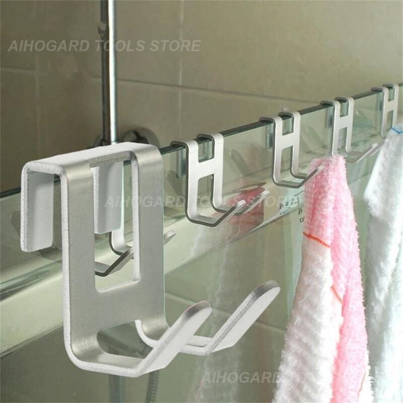 Ruumi Alumiiniumist rätikuhoidja riidehoidja H-kujuline klaasuks metallist konks Vannitoa tarvikud dušš raamita vaba auk