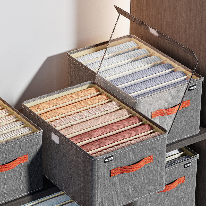 Kaanega riiete hoiukast Magamistoa sahtlid aluspesu organiseerija T-särk Püksid Korraldaja Riidekapp Riidehoidjad