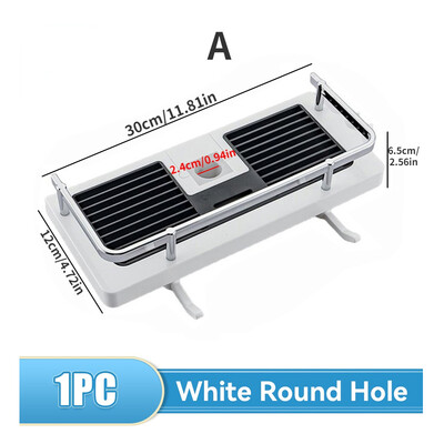 Duššihoidik Vannitoa riiul varraste riiulid šampoonialuse alus, puurimiseta Tõstevarras dušipea hoidja riiuli korraldaja