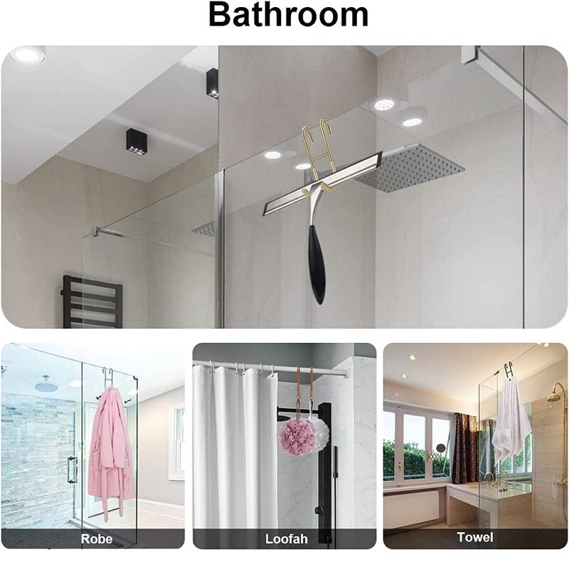 Dušiukse konks roostevabast terasest raamita klaasist riidepuu vannirätik Puhas palliga kaabitsa hoidik, S-kujuline puurimisvaba