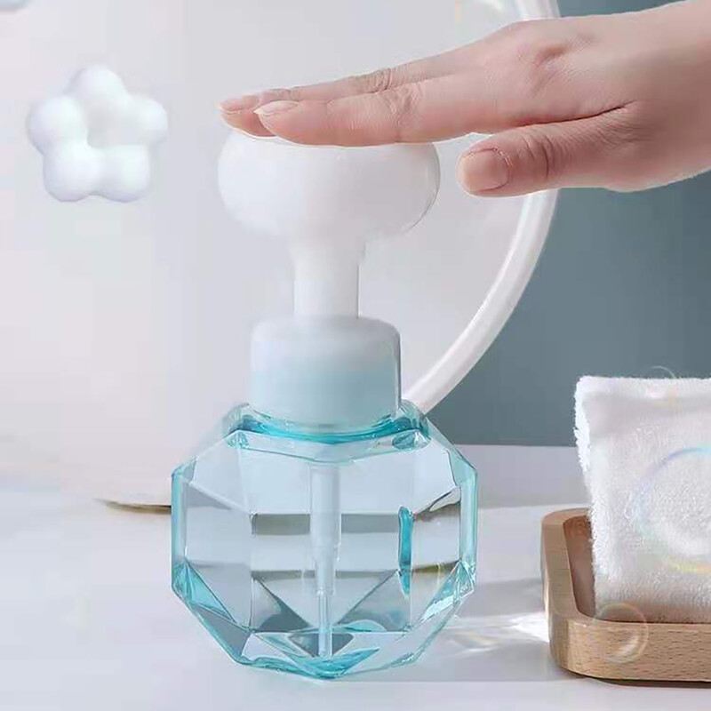 300 ml skysto muilo dozatorius gėlių formos putplasčio siurblys tuščias buteliukas plastikinis skaidrus butelis dušo želė putų pompos buteliukas