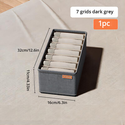 1 buc. Cutie de depozitare pentru lenjerie de corp gri închis, șosete, sertar de depozitare pentru lenjerie de corp, clasificare multifuncțională pentru uz casnic.