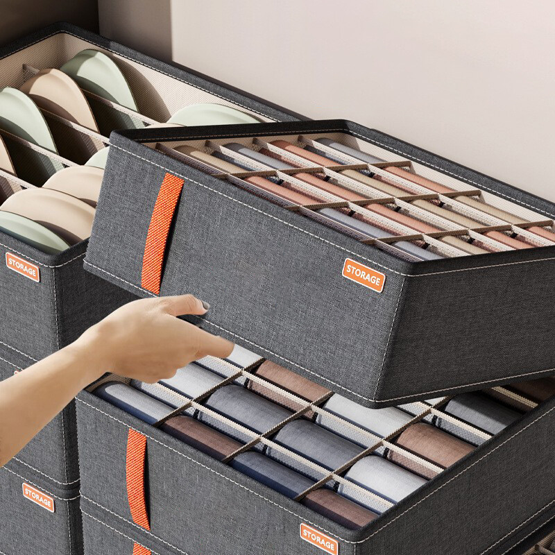 1 buc. Cutie de depozitare pentru lenjerie de corp gri închis, șosete, sertar de depozitare pentru lenjerie de corp, clasificare multifuncțională pentru uz casnic.