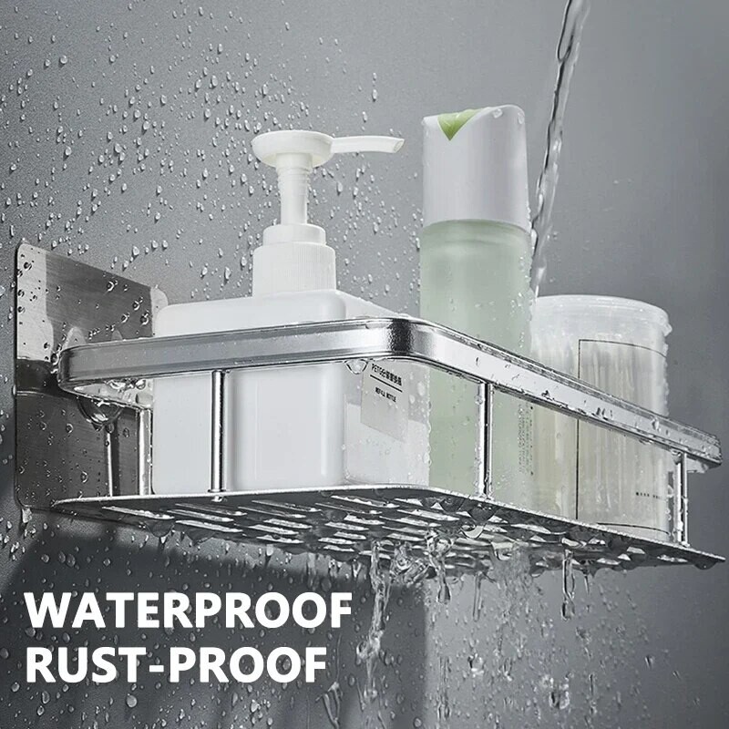 Polica za kupaonicu Kuhinjski organizator za pohranu Stalak za šampone od aluminijske legure Polica za tuš Polica za kupaonicu Polica bez bušilice