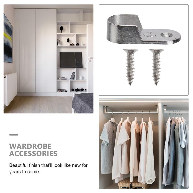 Ovalios spintos strypo atramos Baldų priedai Spintos Vamzdžio atrama Drabužiai Pakabinami Strypo laikikliai Drabužiai Vamzdžių atrama