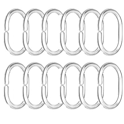 12/24 bucăți inele transparente pentru perdele de duș cârlige pentru baie din plastic stâlp șină de ghidare umeraș pentru produse de baie de uz casnic cârlige de înlocuire