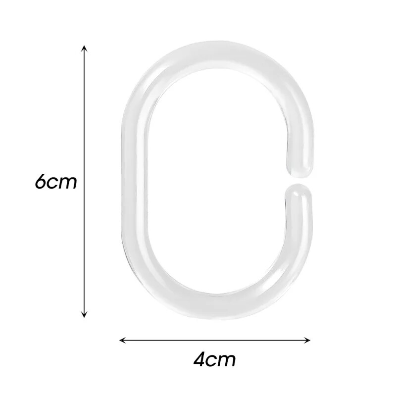 12/24 bucăți inele transparente pentru perdele de duș cârlige pentru baie din plastic stâlp șină de ghidare umeraș pentru produse de baie de uz casnic cârlige de înlocuire