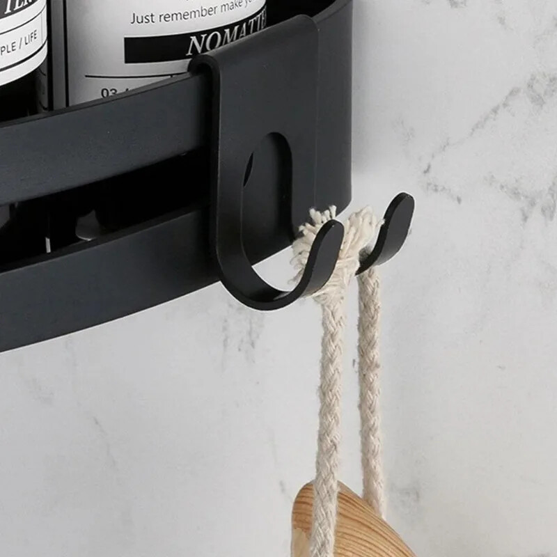 Kupaonica Aluminijska kuka Punch Besplatna zidna kuka Ručnik Tuš Staklena vrata Polica Torba Kuka Organizator za pohranu u kućanstvu