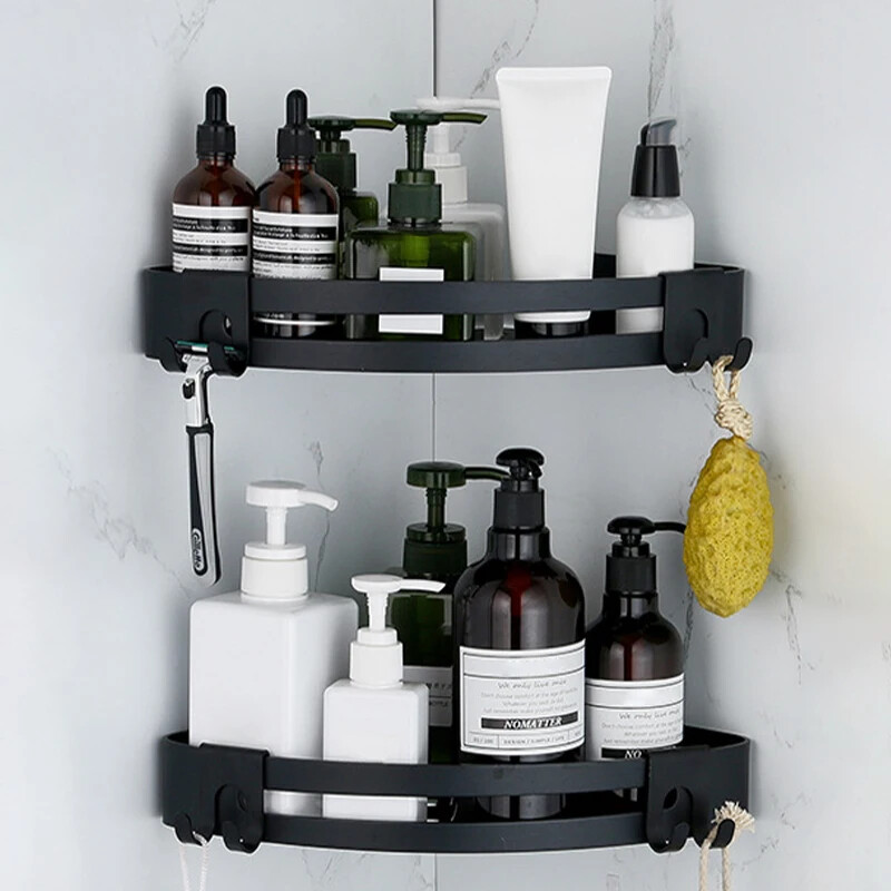 Kupaonica Aluminijska kuka Punch Besplatna zidna kuka Ručnik Tuš Staklena vrata Polica Torba Kuka Organizator za pohranu u kućanstvu