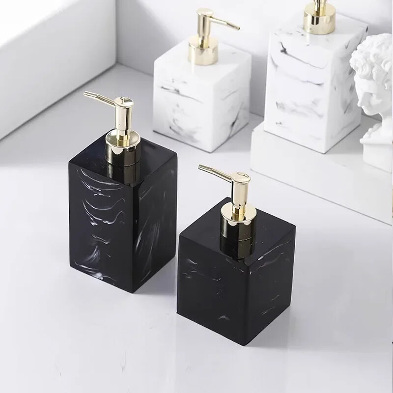 Viešbučio rankų dezinfekavimo priemonės buteliukas marmurinis kvadratinis dervos muilo dozatorius Kelioninis nešiojamasis losjono buteliukas šampūno buteliukas vonios kambario priedas