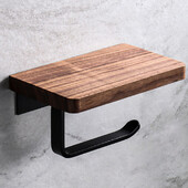 Tualettpaberi hoidik koos naturaalse pähklipuust riiuliga riiderulliga riidepuu Seinale kinnitatav paberkäterätikang 304 roostevabast terasest paber