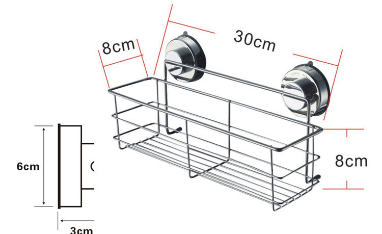 Vannitoa riiul Korraldaja Dušši panipaik roostevabast terasest seinale paigaldatav WC šampoonihoidik ilma puurita vaakum-iminapp