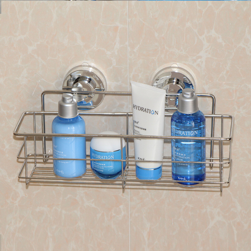 Vannitoa riiul Korraldaja Dušši panipaik roostevabast terasest seinale paigaldatav WC šampoonihoidik ilma puurita vaakum-iminapp