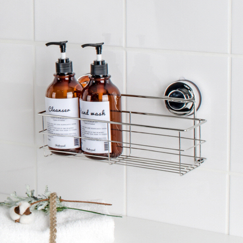 Vannitoa riiul Korraldaja Dušši panipaik roostevabast terasest seinale paigaldatav WC šampoonihoidik ilma puurita vaakum-iminapp