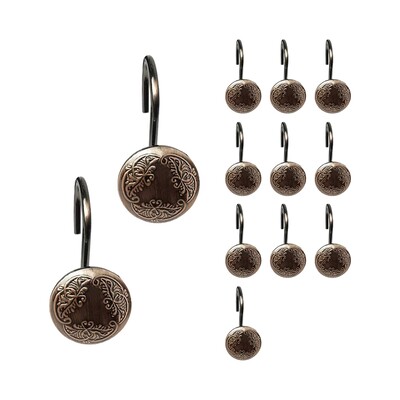 Set de 12 cârlige antice pentru perdele de duș Inele de perdele pentru bare de duș pentru baie cârlige