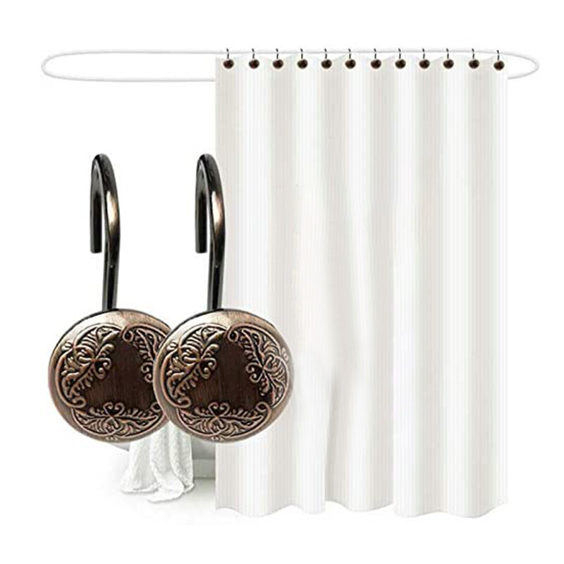 Set de 12 cârlige antice pentru perdele de duș Inele de perdele pentru bare de duș pentru baie cârlige