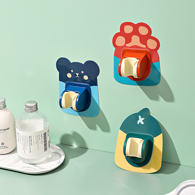 Universaalne reguleeritav dušipea hoidik Vannitoa kinnitus Stabiilne pöörlemine isekleepuv multifilmi dušihoidja lapse lemmikloomale