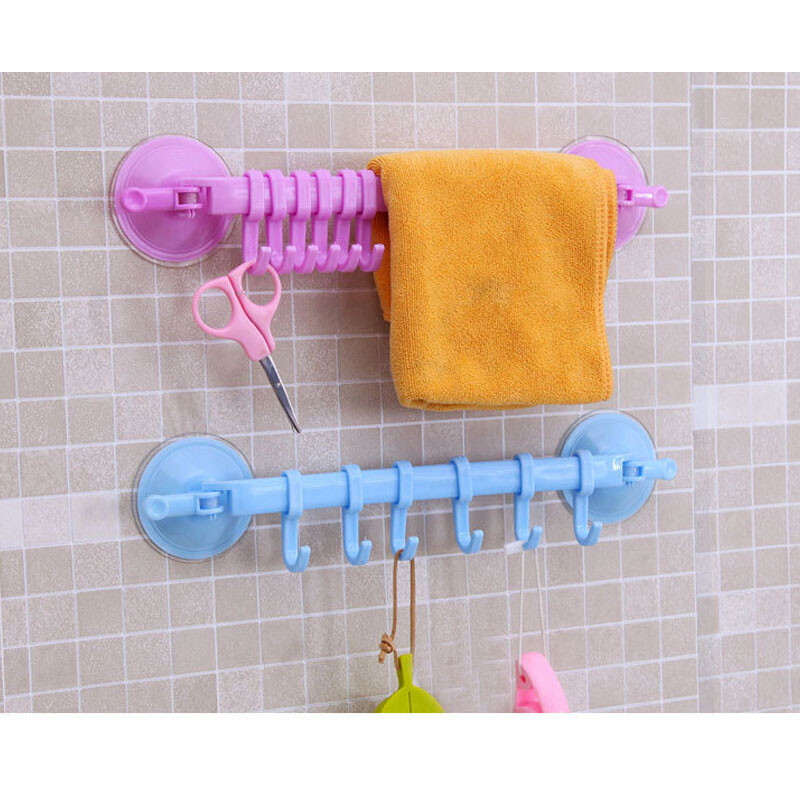 Reguleeritav 6 konksu topelt iminapaga käterätikuivati nagi rippuvad riiulid hoidikud luku tüüp imiku Vannitoa konksu korraldaja U3