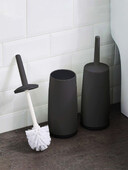 WORTHBUY Perie de toaletă din plastic, cu bază în picioare, mâner lung, perie de curățare a toaletei pentru toaletă, accesorii pentru baie, instrumente de curățare