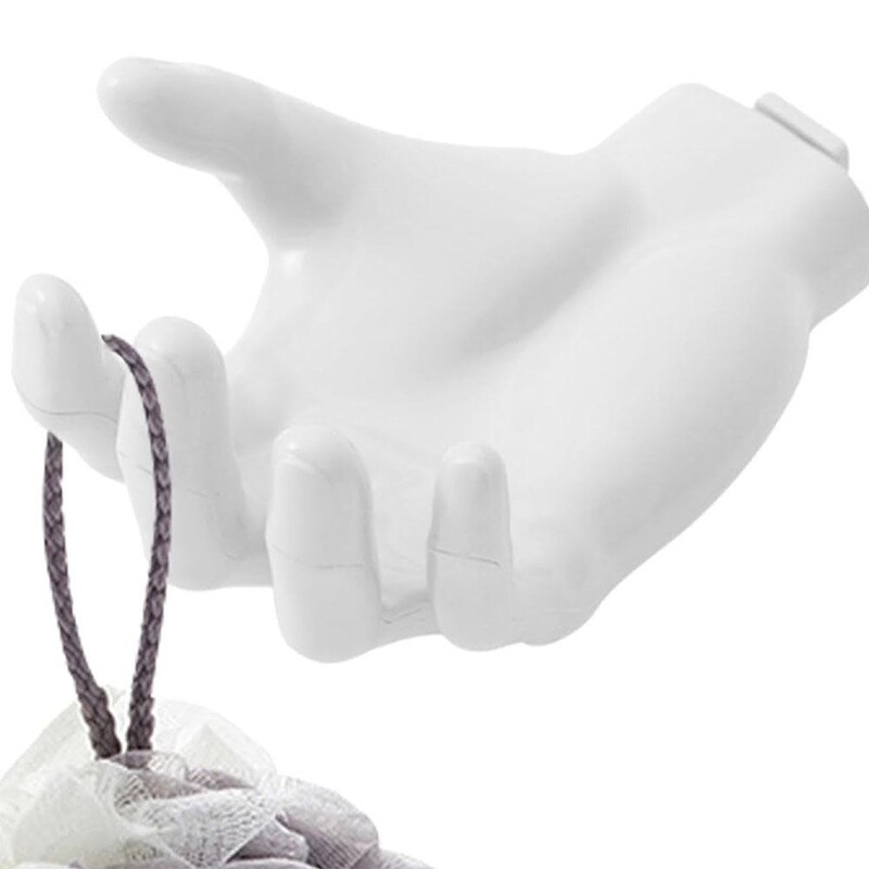 Cârlig multifuncțional în formă de mână Cârlig pentru umeraș fără urme Suport pentru chei de culoare solidă Suport pentru cârlig de depozitare