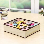 Cutie de depozitare cu grilă 6/7/8/24 Cutie de depozitare pentru lenjerie de corp bej Cutie de depozitare pentru sutien din țesătură în patru piese