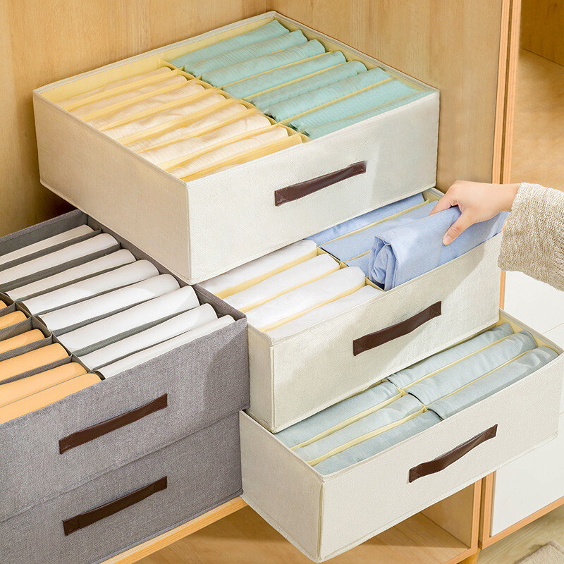 Organizator za odjeću u dva reda Kutije Ormari za spavaću sobu Ladice Organizator Za donje rublje Čarape Hlače Kutija za pohranu Organizator ormara