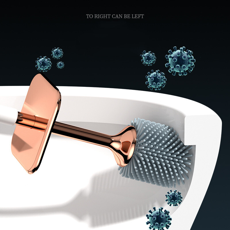 WIKHOSTAR TPR Perie de toaletă din silicon Perie flexibilă de curățare cu peri moi fără colț mort Perie de toaletă Accesorii pentru baie