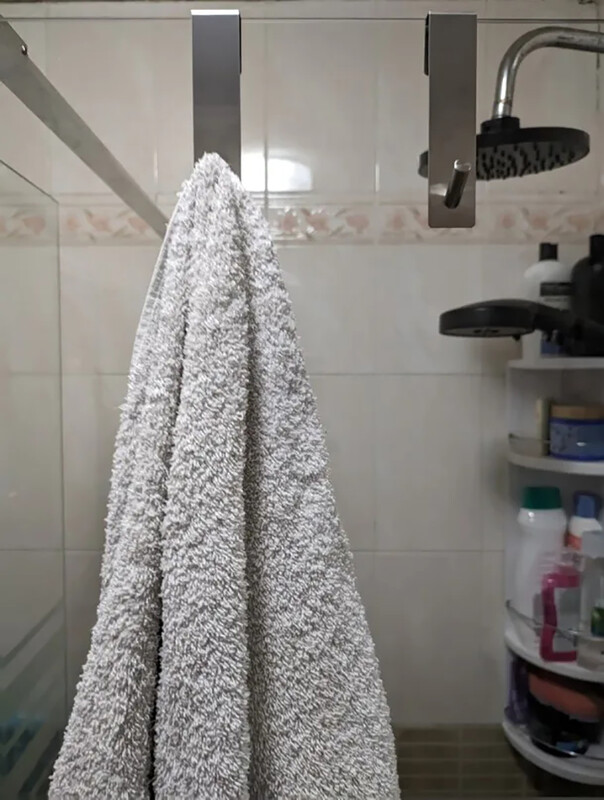 Ușă peste sticlă din oțel inoxidabil Ușă de duș din spate Suport pentru prosoape de duș în formă de S Cârlige pentru suport pentru umeraș pentru halat de baie