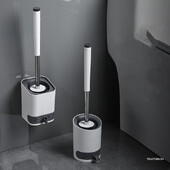 Silikonas TPR tualeto šepetys su pincetu Vonios priedai Sieninis tualeto šepetys Silikoniniai šereliai grindims