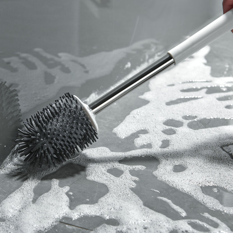 Silikonas TPR tualeto šepetys su pincetu Vonios priedai Sieninis tualeto šepetys Silikoniniai šereliai grindims