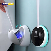 WIKHOSTAR TPR Perie de toaletă din silicon Accesorii pentru WC Perie de toaletă drenabilă Unelte de curățare montate pe perete Seturi de accesorii pentru baie