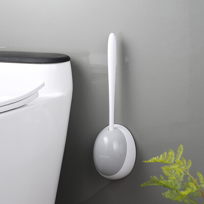 WIKHOSTAR TPR Perie de toaletă din silicon Accesorii pentru WC Perie de toaletă drenabilă Unelte de curățare montate pe perete Seturi de accesorii pentru baie