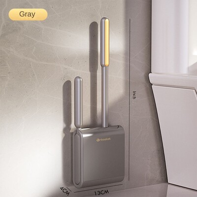 Tualetthari Luksusliku stiiliga majapidamine ilma surnud nurgata seinale kinnitatud silikoonist pika käepidemega, ilma augustamiseta puhastamiseta topeltharjapea