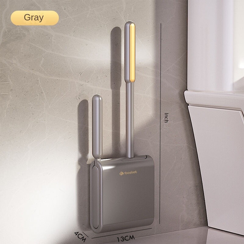 Tualetthari Luksusliku stiiliga majapidamine ilma surnud nurgata seinale kinnitatud silikoonist pika käepidemega, ilma augustamiseta puhastamiseta topeltharjapea