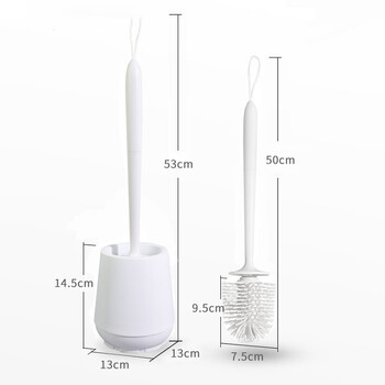 Пластмасова четка за тоалетна с дренажна основа, подвижна дълга дръжка, инструменти за почистване, стоящ почистващ препарат за баня, силиконова четка за тоалетна