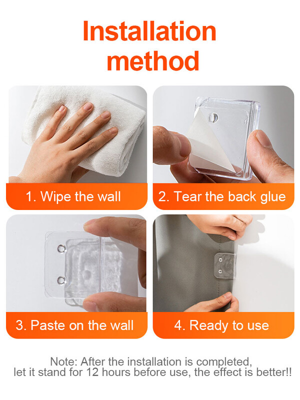 1/4 vnt. dušo užuolaidų segtukai, kabliukų laikiklis, apsaugantis nuo purslų, vėjui atsparūs dušo užuolaidų segtukai, skirti dušo šoniniams vonios kambario priedams