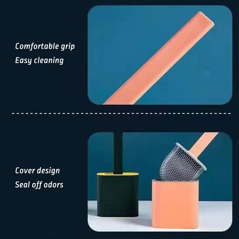 Põrandale/seinale paigaldatav riiuliga WC-puhastushari Paindliku puhastusharja hoiurest koduvannitoa jaoks