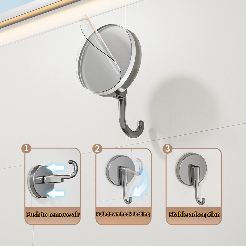 Siurbtuko kablys, daugkartinio naudojimo, didelio našumo vakuuminio siurbimo puodelio kabliukas, stiklinis virtuvinio vonios rankšluosčio kabliukas