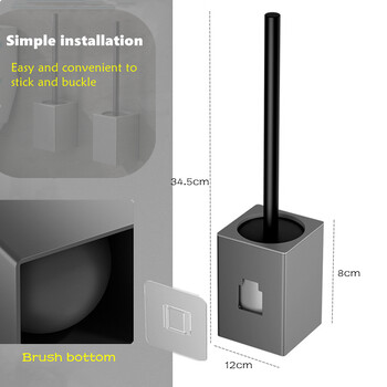 Държач за тоалетна четка Стенни аксесоари за тоалетна Четка за почистване на баня Четки за тоалетна от алуминиева сплав за почистване Съхранение
