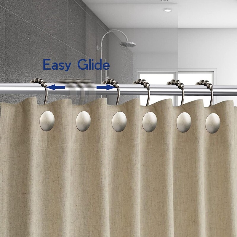 Dušikardinate konksud Roostekindlad metallist libisevad dušikonksud vannitoa jaoks Dušivarraste kardinad, 12 konksu komplekt