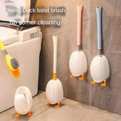 Perie de toaletă Perie de silicon Fără perforare Curățare de toaletă Agățat de perete de toaletă Curățare accesorii pentru baie Accesorii pentru set de toaletă