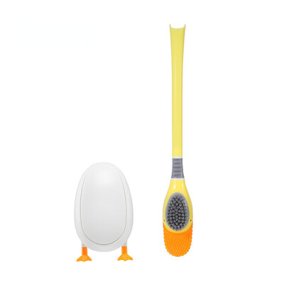 Perie de toaletă Perie de silicon Fără perforare Curățare de toaletă Agățat de perete de toaletă Curățare accesorii pentru baie Accesorii pentru set de toaletă