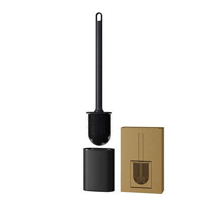 Ilgos rankenos nuimamas tualeto šepetys Prabangus juodo metalo arba plastikinis tualeto šepetys su laikikliu Vonios kambarys be negyvų kampų valiklio