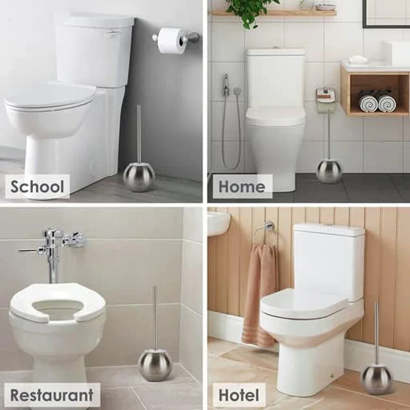 Tualeto šepetys ir laikiklis, 1 pakuotė 304 nerūdijančio plieno tualeto šepetys ir laikiklis vonios kambariui vonios tualetui - Ergonomiškas