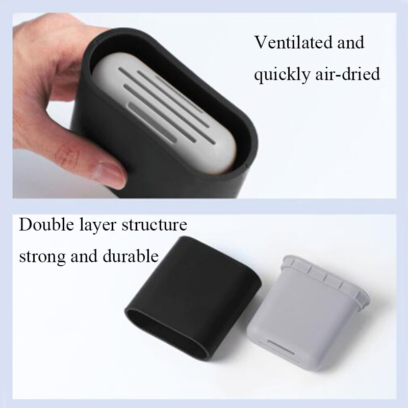 Perie de toaletă cu cap din silicon TPR moale cu suport Negru Mâner detașabil montat pe perete Produs de curățat pentru baie Accesorii durabile pentru WC