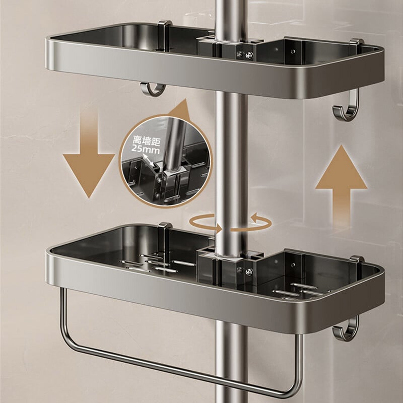 Kupaonski držač za glavu tuša Montiran na zid Nije potrebno bušenje Stalak za organizatore šampona Polica za odlaganje integriranog dizajna