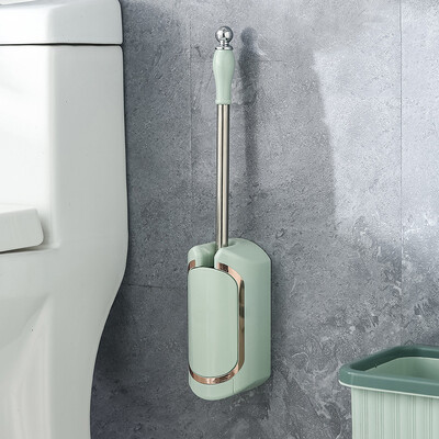 Perie de curățare a toaletei de lux cu bază de scurgere Montată pe perete cu mâner lung Ustensile de curățare Set de accesorii pentru toaletă de uz casnic