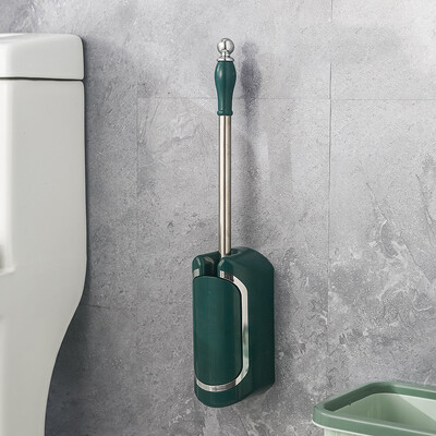 Perie de curățare a toaletei de lux cu bază de scurgere Montată pe perete cu mâner lung Ustensile de curățare Set de accesorii pentru toaletă de uz casnic