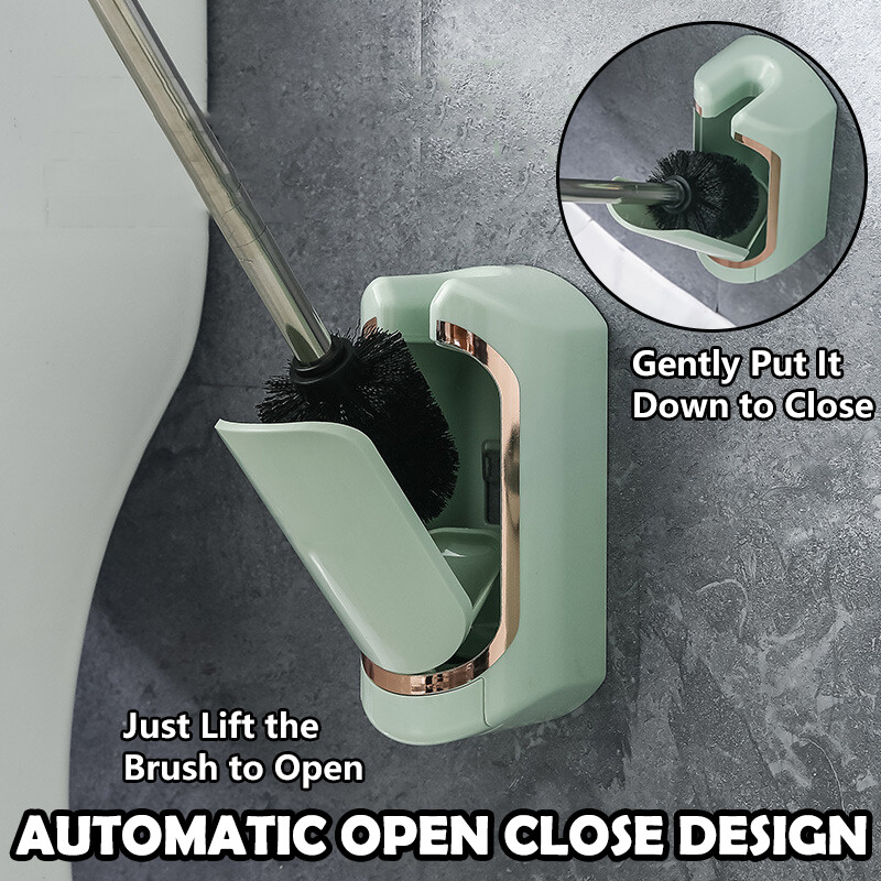 Perie de curățare a toaletei de lux cu bază de scurgere Montată pe perete cu mâner lung Ustensile de curățare Set de accesorii pentru toaletă de uz casnic